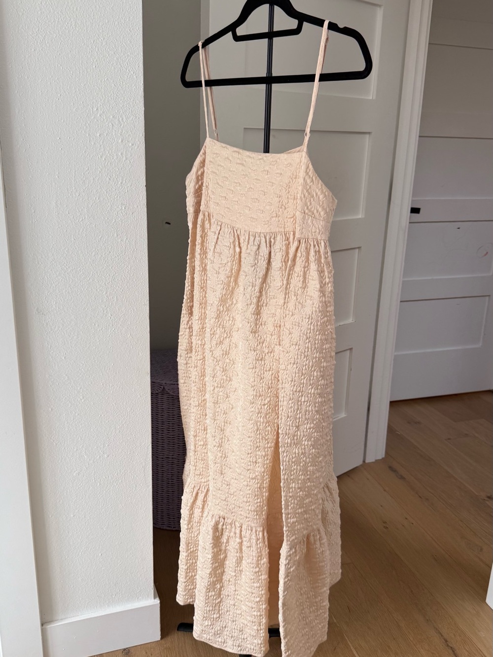 Kika Vargas Cream Textured Maxi Skirt with Ruffle Hem - Picture 9 of 9